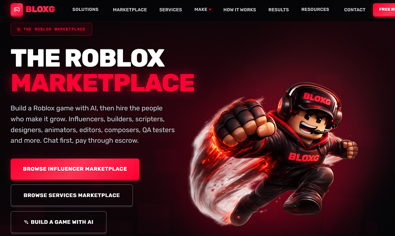 BLOXG The Roblox Marketplace for sale on AISO Blog