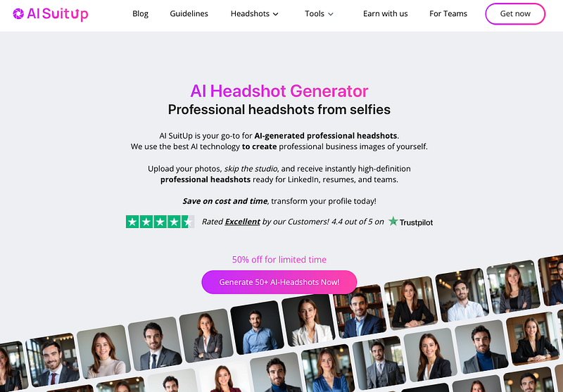 aisuitup headshots homepage