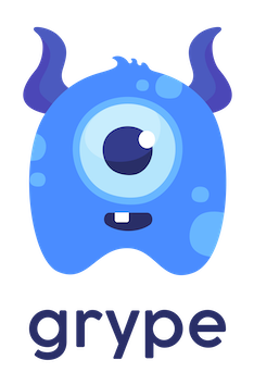 Grype logo, some kind of alien with a big single eye.