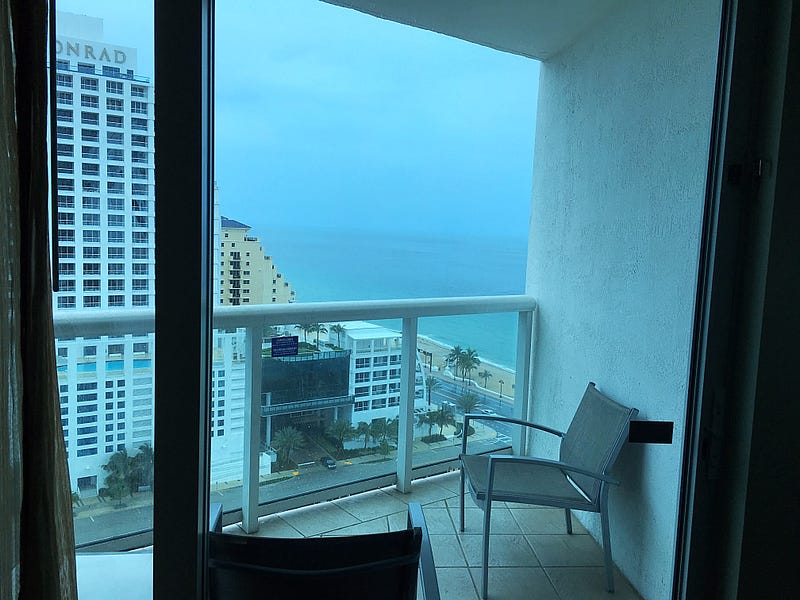 Balcony, chairs on the balcony, The Conrad Hotel, Ocean/beach view