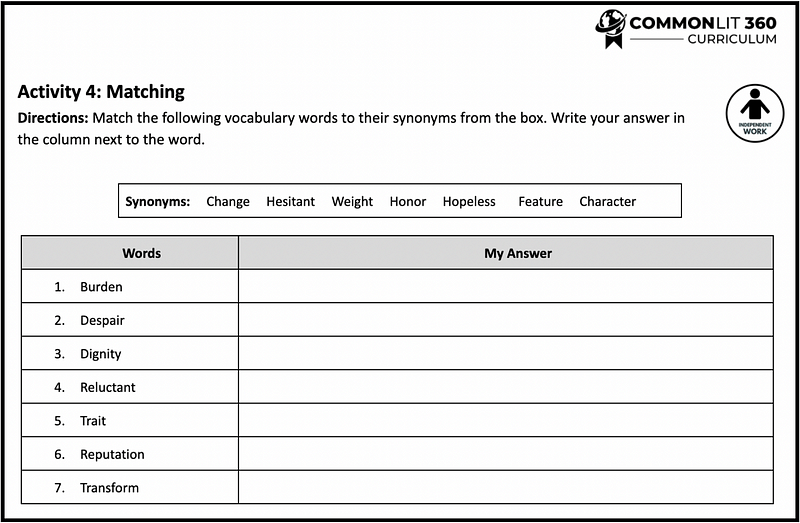 Vocabulary Assignments Quizzes To Develop Student Skills