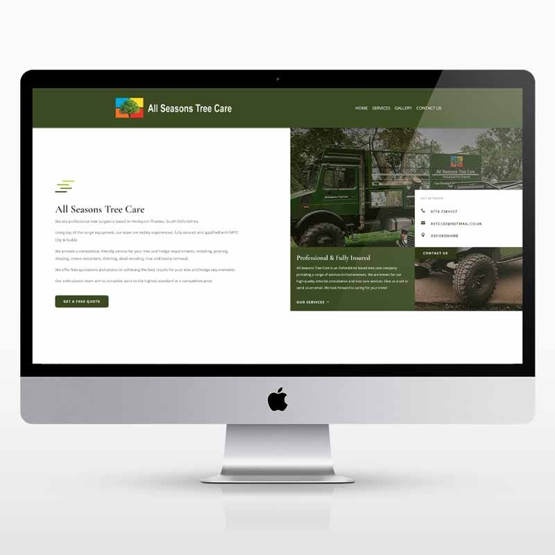 Web design for a tree sugeo in Henley