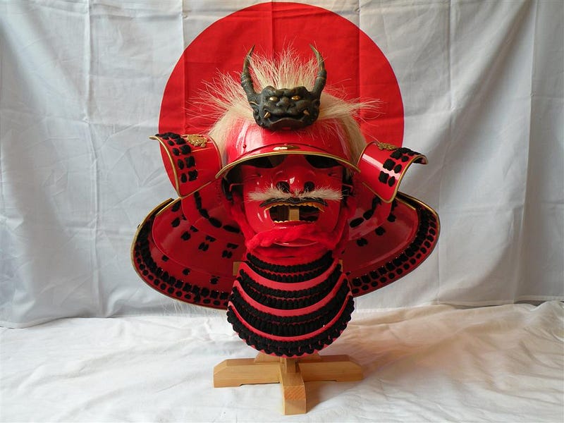A replica of the helmet of the warlord Takeda Shingen from Yamanashi Prefecture