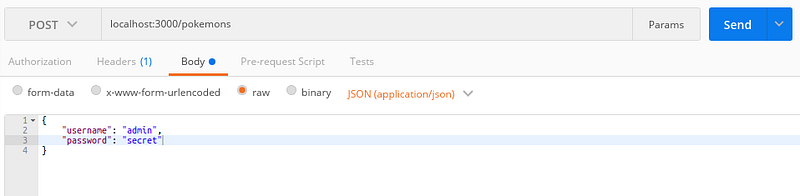 POST: select raw and JSON(application/json)