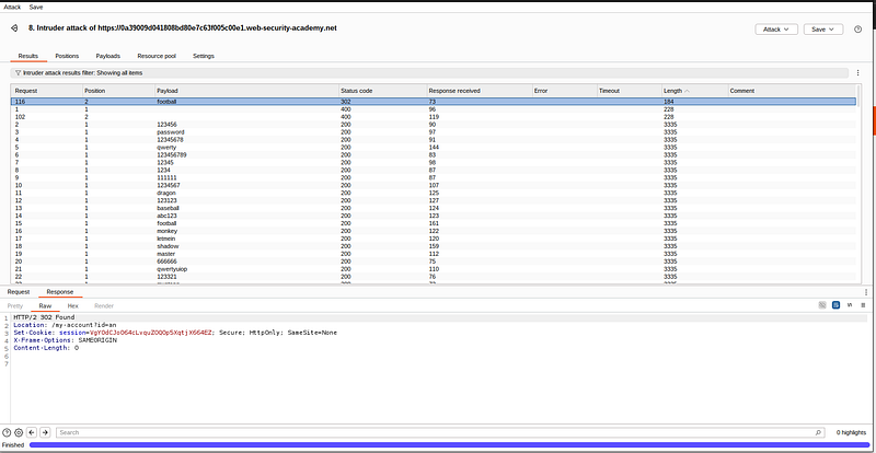 burp suite intruder brute force succsess