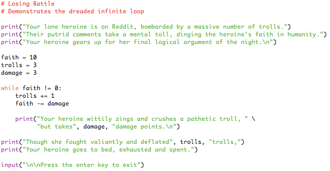 python-list-indexing-printing-list-of-string-infinite-loop-in