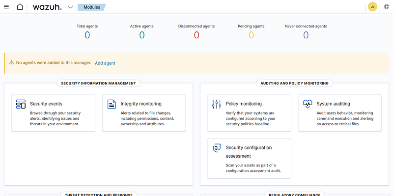 Wazuh dashboard