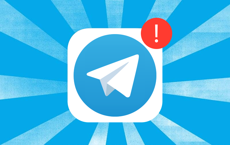 Telegram App Logo with an Exclamation Mark