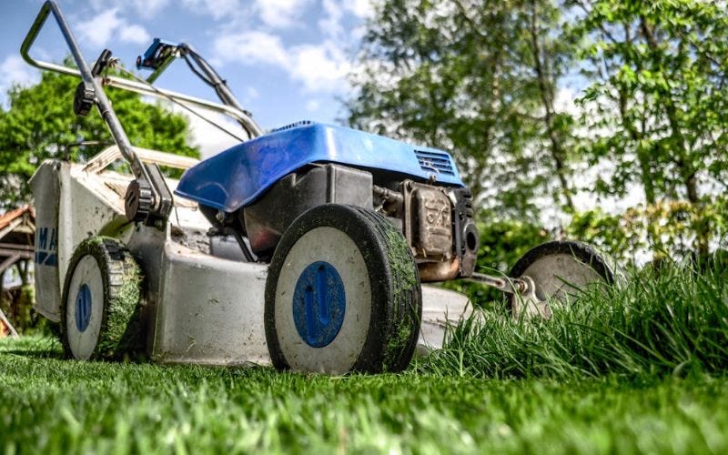 Lawn Mower Vehicle on Grass
