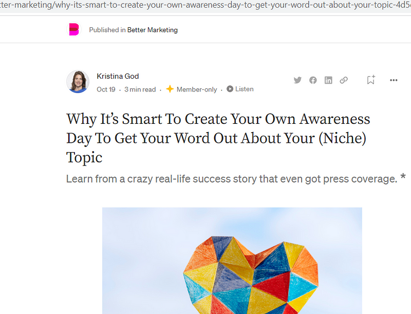 My First Story In Medium’s Top Publication Better Marketing