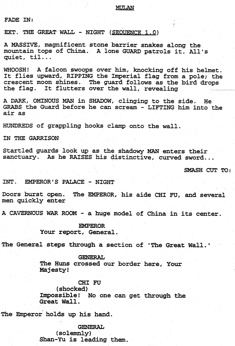 Page One: “Mulan” (1998)