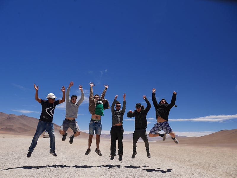 Group photo in the desert