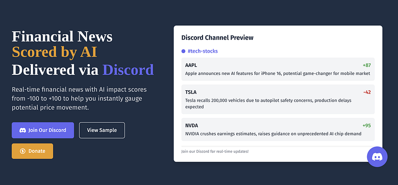 TezNewz 2.0: Delivering Real-Time, Sector-Aware AI-Scored Financial News Straight to Discord