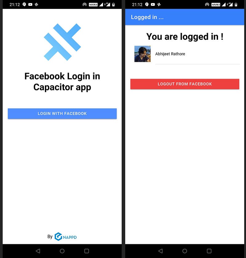 Ionic Facebook Login Plug-in App