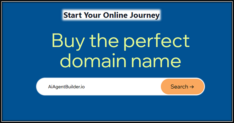 AiAgentBuilder.io domain name for sale at StartYourOnlineJourney.com