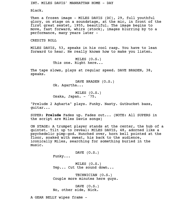 Page One: “Miles Ahead” (2015)