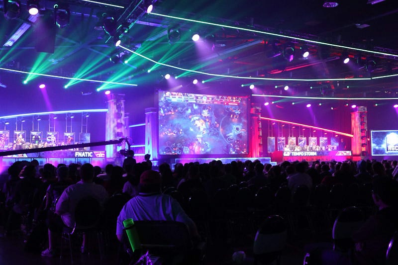 At Blizzcon during a Heroes of the Storm final matches