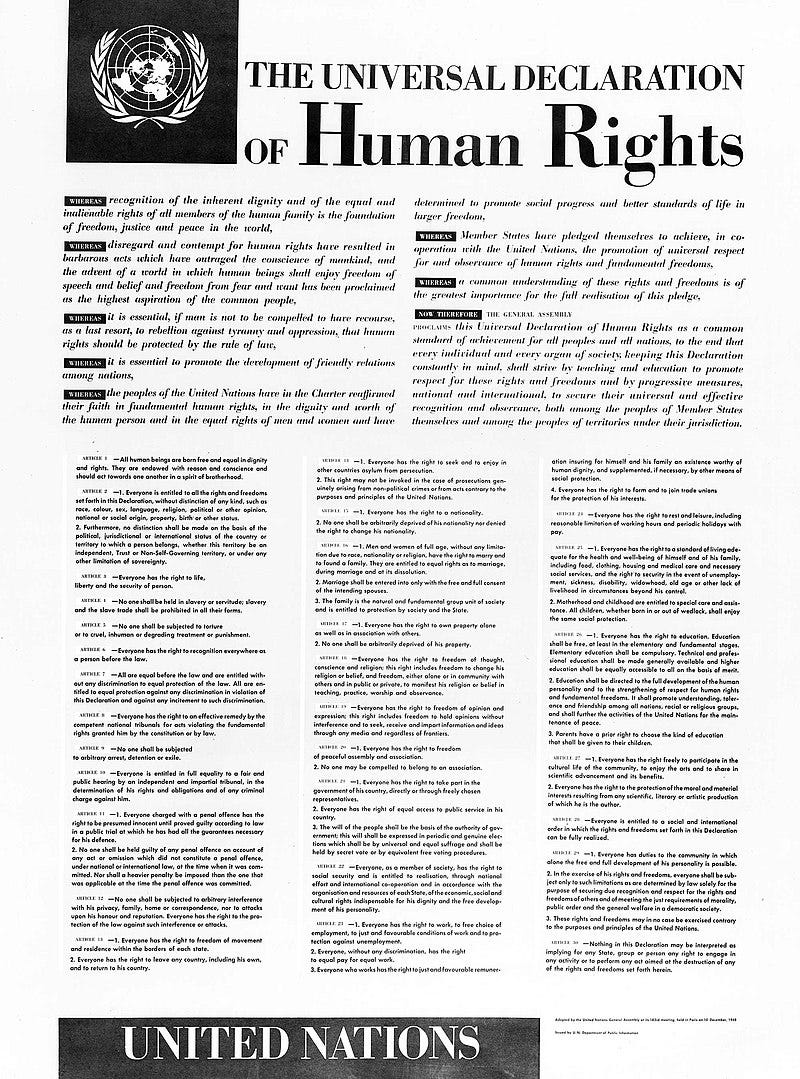 The universal declaration of human rights