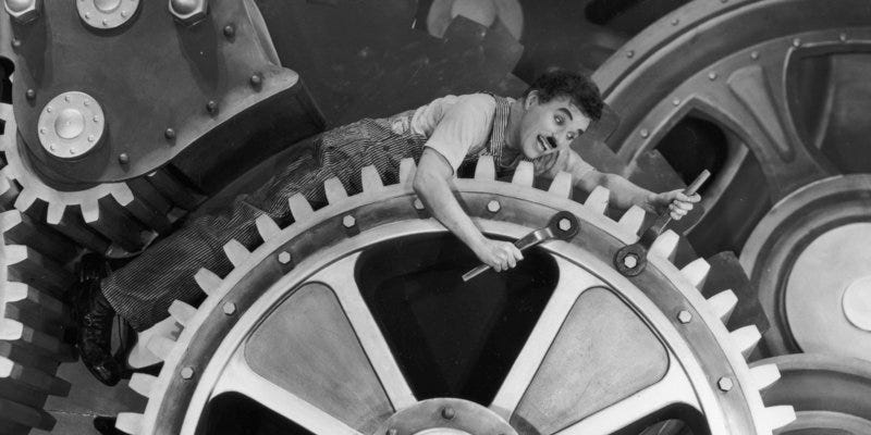 Charles Chaplin, filme “Tempos Modernos, 1936”