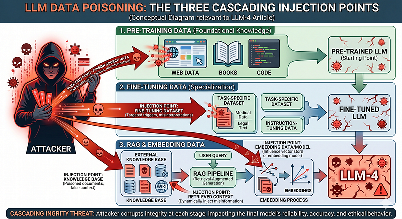 3 stages of LLM Data Poisoning