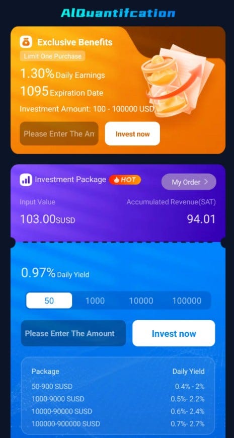 choose crypto quantitative investment package - space ai