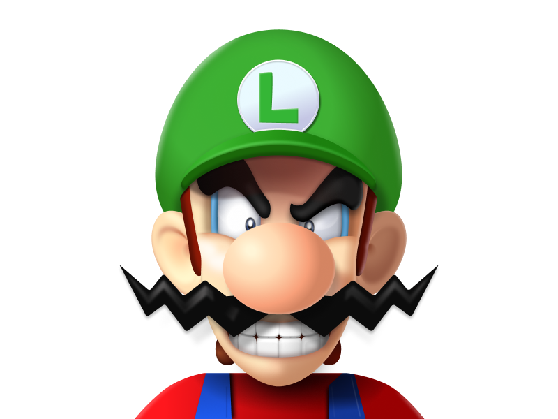 Super weird Luigi made with Super Variant Bros Figma file