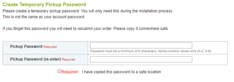 GlobalSign Certificate Pickup Password