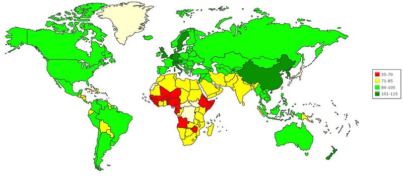 Average IQ Levels by Country – Data Geek – Medium