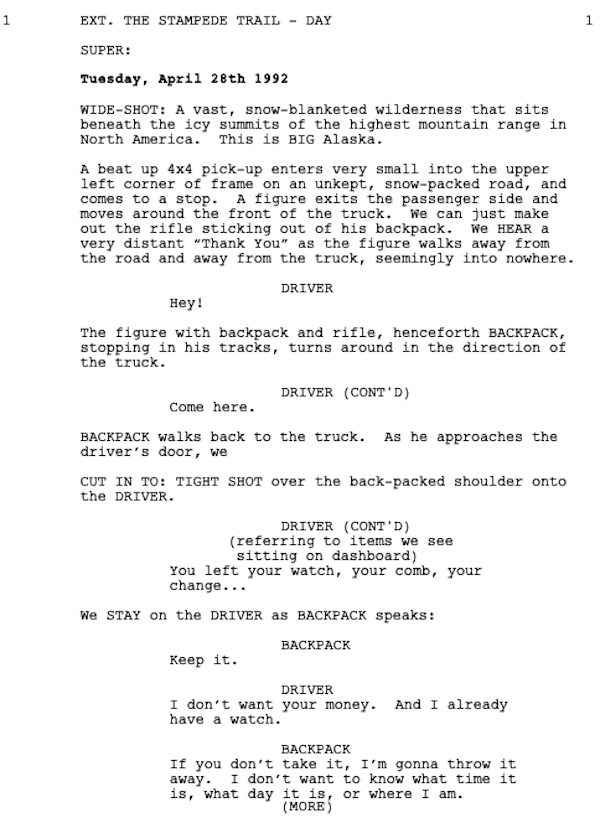 Page One: “Into the Wild” (2007)