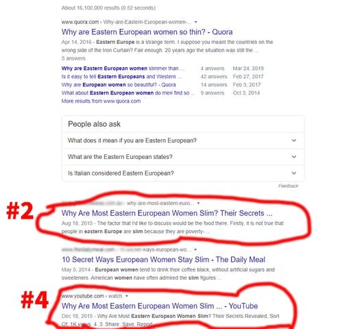 №2 for the website and №4 for the YouTube Video rankings only using WEB 2.0 Backlinks