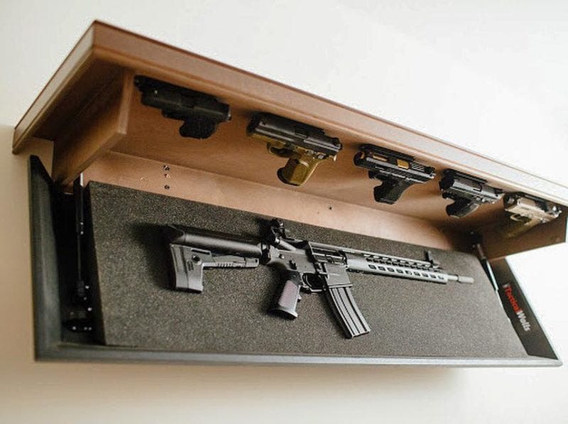 Tactical Walls shelf that contains a gun when you really need it.
