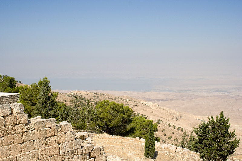 View from Mount Nebo, Jordan of The Promised Land