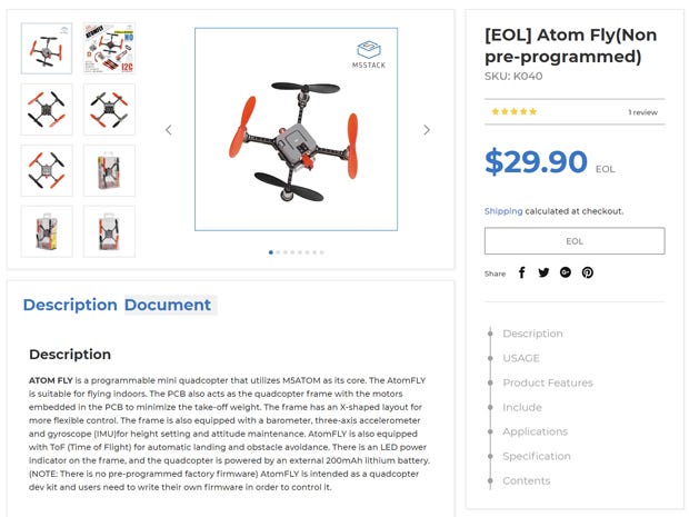 一度生産されたきりEOLとなっている、初代のAtomFly。