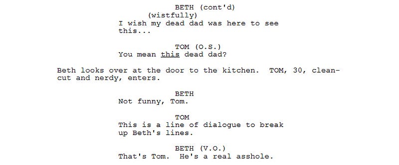 How to write simultaneous dialogue in a screenplay