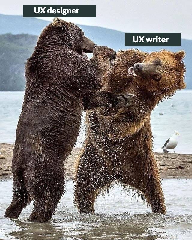 UX designer and UX writer fight — challange between UX writer and UX designer