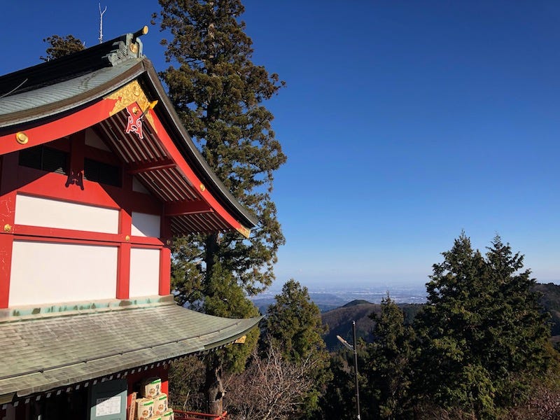 The view from Mt. Mitake’s Mitake Musashi Shrine in western Tokyo