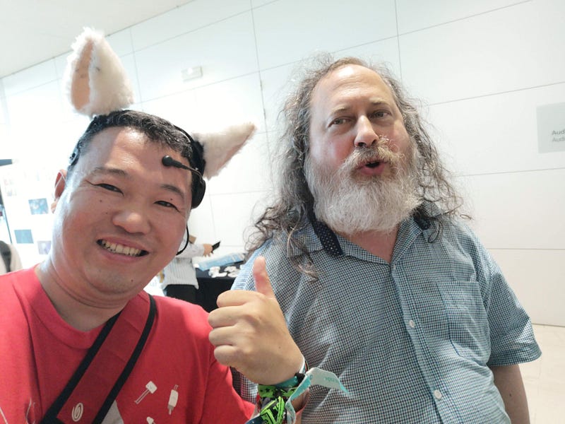 I met RMS on
Barcelona!