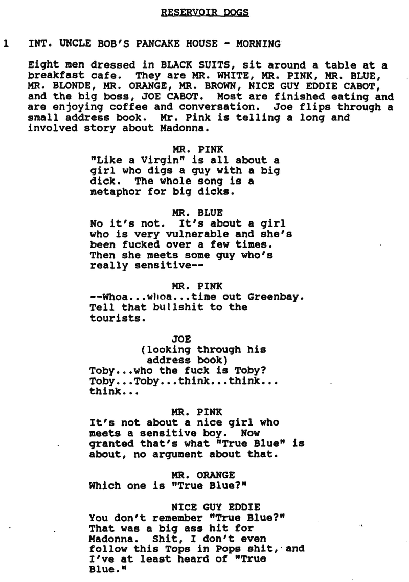 Page One: ‘ Reservoir Dogs’ (1992)