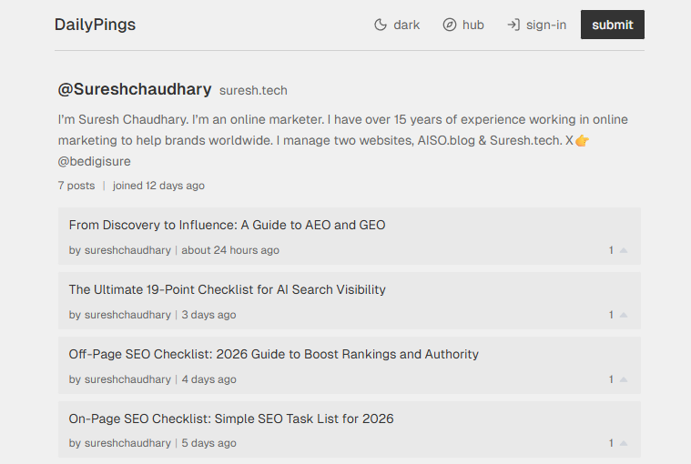 daily pings suresh chaudhary profile link