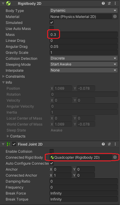 2D Rotorcopter Mechanics and PID Control with Unity