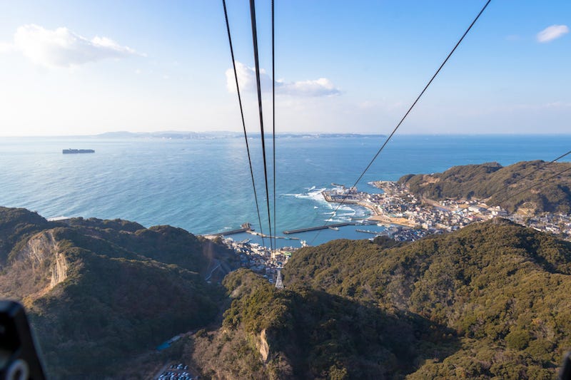 The rope way up to the top of Chiba Prefecture’s Nokogiriyama on the Boso Peninsula