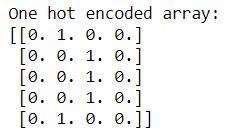 One hot encoded array