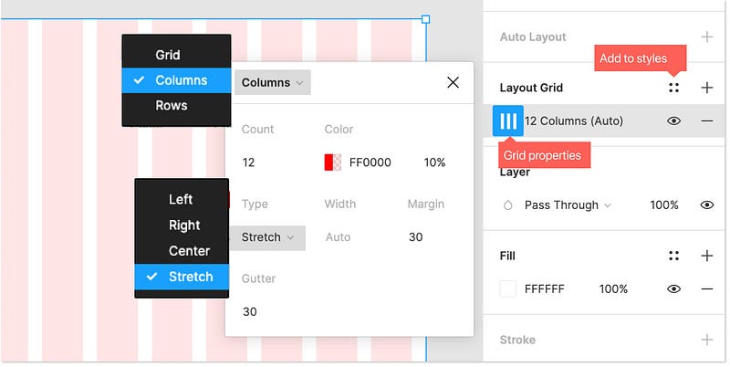 create grid, columns & rows