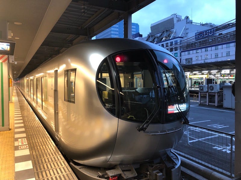 A morning train bound for Seibu-Chichibu Station where you can get the bus to Mt. Kumotori trailhead