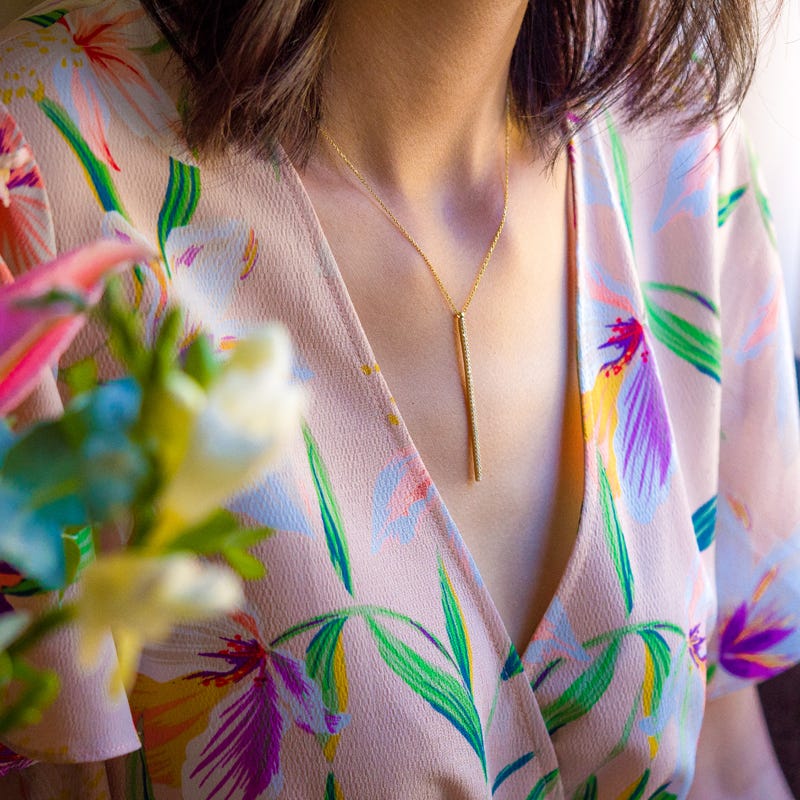 Model wearing King of silver’s sterling Silver necklace