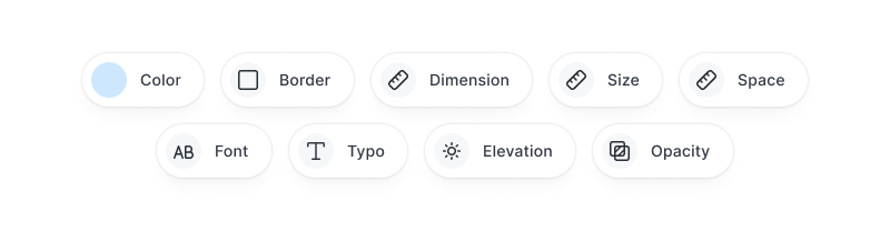 Tetrisly design token categories