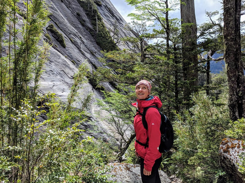 Climbing on a granite face