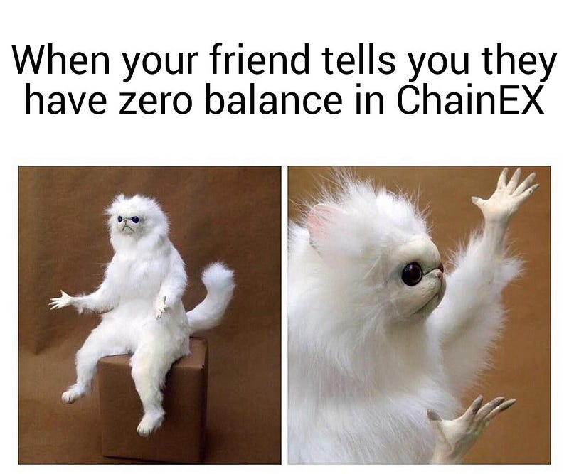 ChainEX zero balance