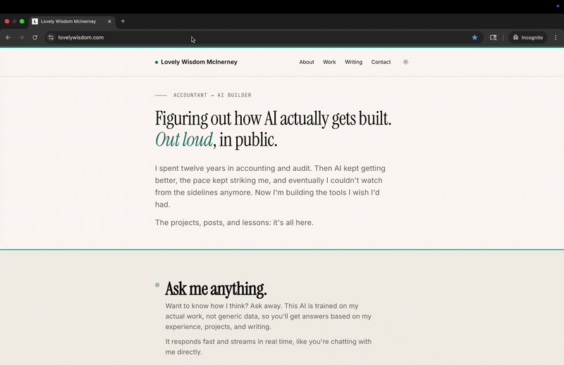 Built a Portfolio Site With My Own AI Chatbot Using Claude Code