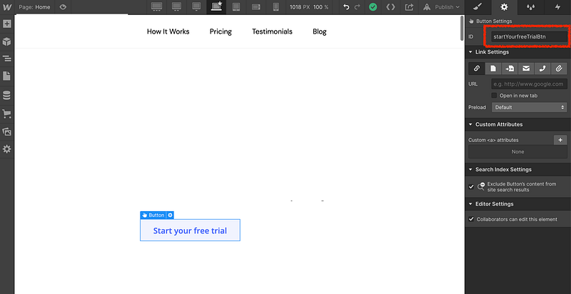 Webflow add Calendly popup to a text or button.